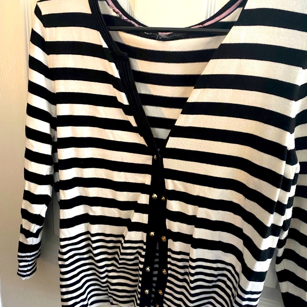 WHBM striped cardigan